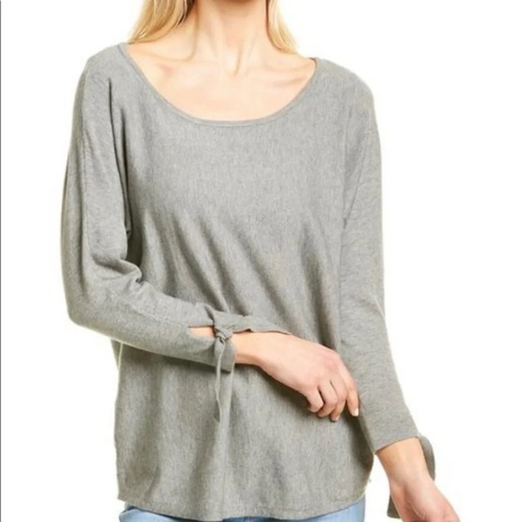 Max Studio Tops - Max Studio Tie-cuff Sweater/Pullover Grey Medium